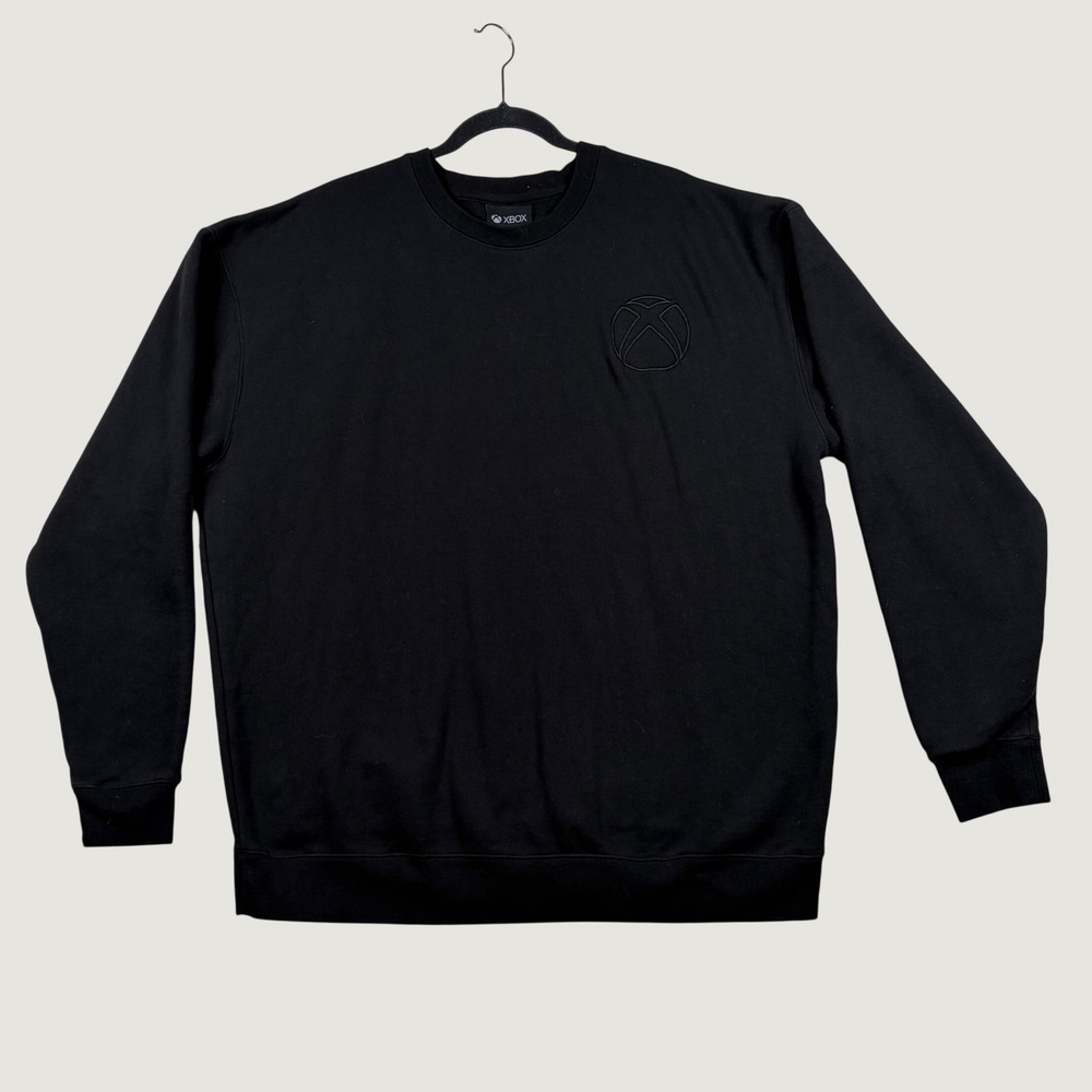 Xbox Sweatshirt Mens Embroidered Logo Pullover Crewneck 2XL Black Gamer